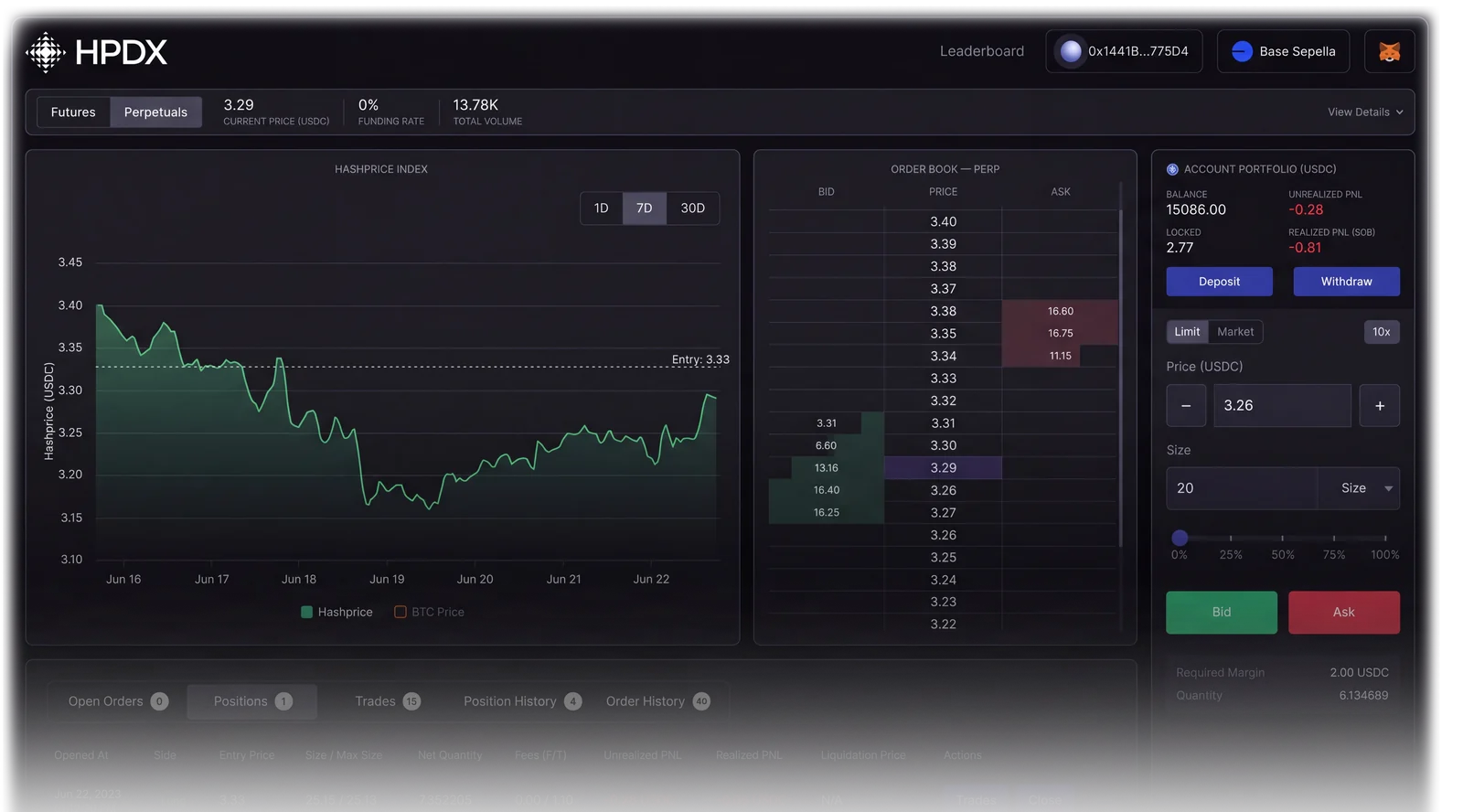 HPDX exchange interface